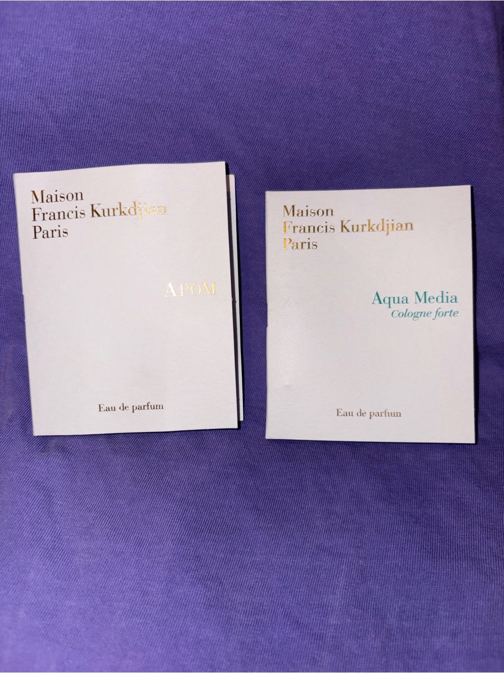 Maison Francis Kurkdjian set of 2 perfume samples